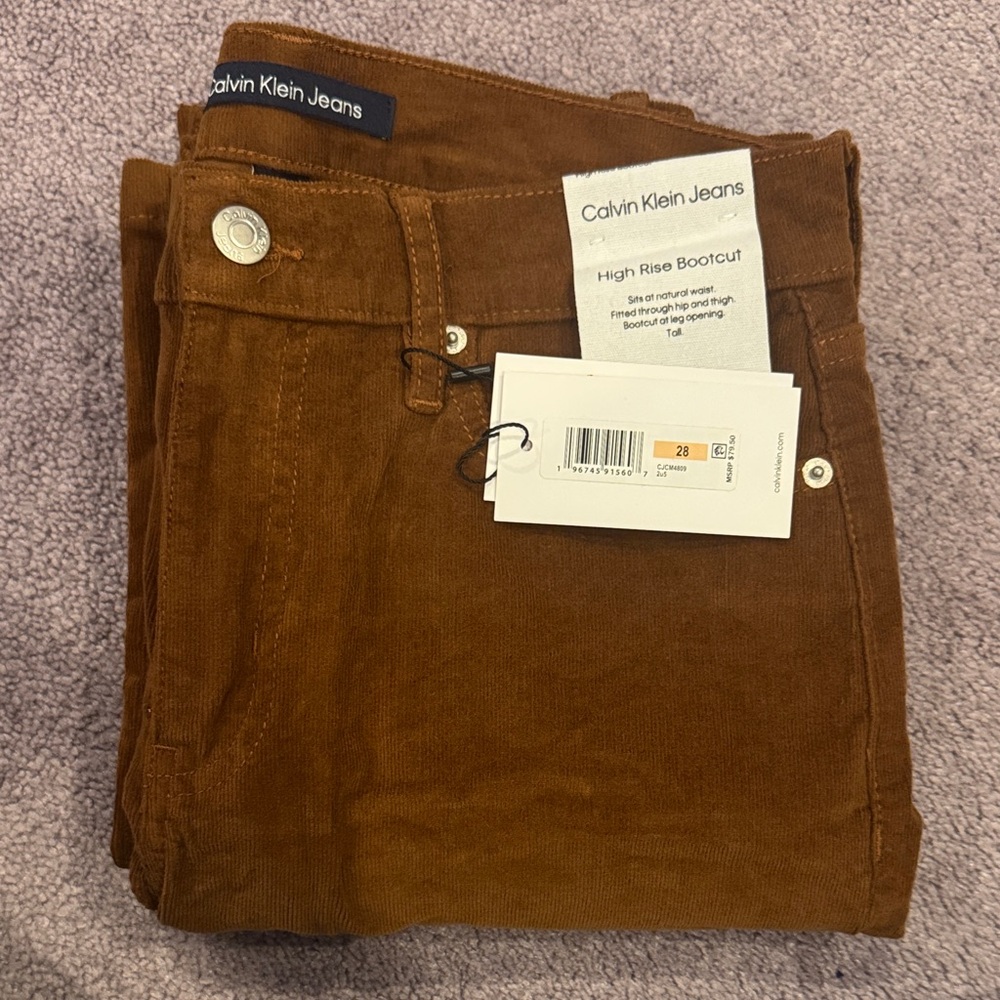 Calvin Klein Corduroy High Rise Bootcut Jeans